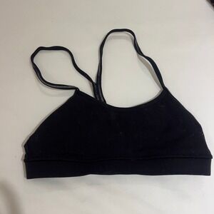 Lululemon Flow Y Bra Black Nulu Yoga Sports Bra Racerback Light Support